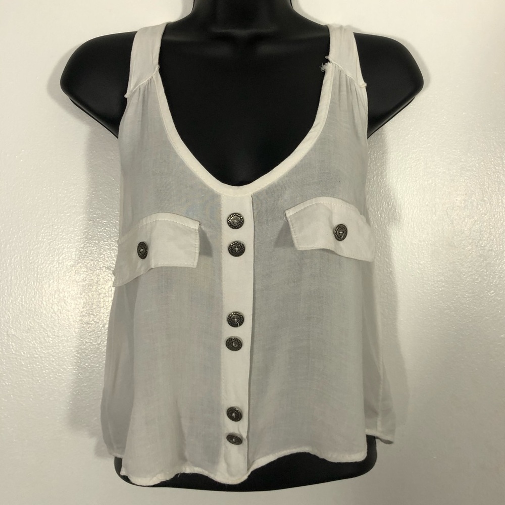 White Racerback Tank Crop Top
